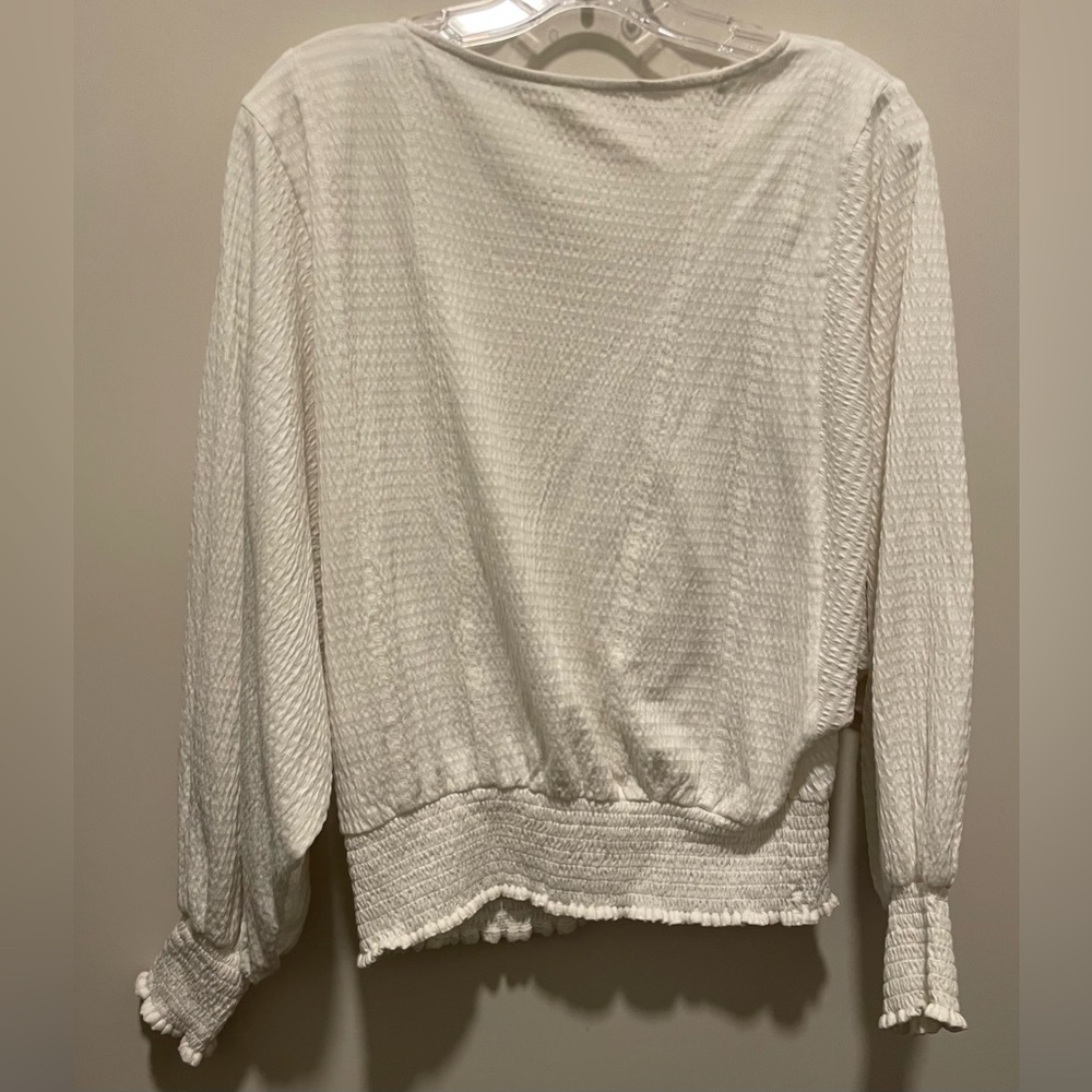 Anthropologie Smocked Top. White. Size S. - Picture 4 of 5